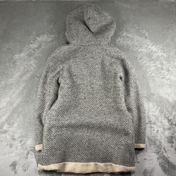 Free People Cozy Up Grey Knit Hooded Toggle Coat Sherpa Lined Comfy Cardigan - Picture 2 of 6